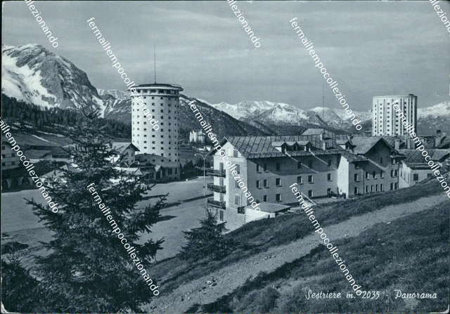 cg368 cartolina sestriere panorama provincia di torino piemonte