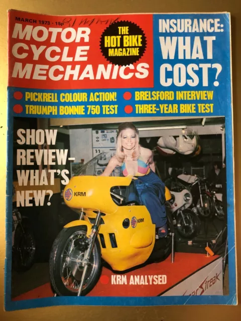 Motor Cycle Mechanics Motorcycle Magazine Mar 1973 Cover KRM Analysed 580D