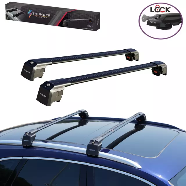 For AUDI A6 AVANT 2005-2010 Aluminium Roof Rack Cross Bars Anti-Theft Black