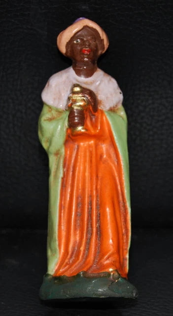 SEHR Alte Krippenfigur ca.60/70J Heiliger König Pappmache Masse-