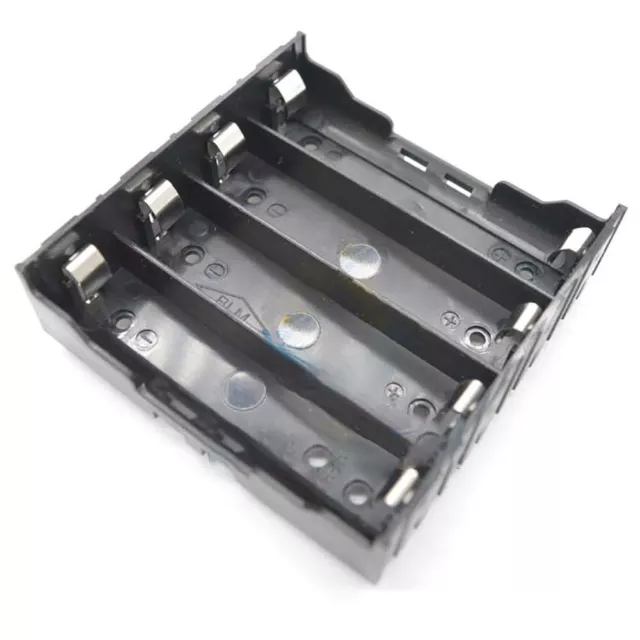 4 x Parallel Black 18650 Battery Holder Box Storage Case Container With Pins DIY
