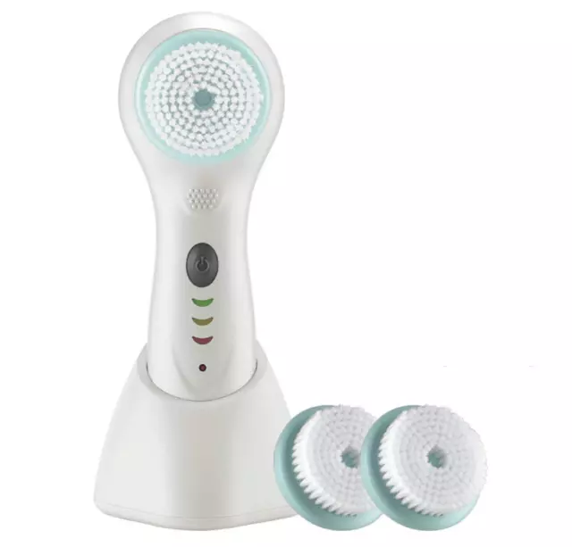 True Glow by Conair Sonic Facial Brush - Waterproof + Rechargeable - White (A34)