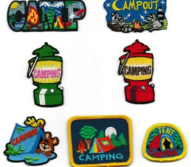 GIRL/BOY SCOUT/GUIDES PATCH/CREST/BADGE CAMP CAMPING CAMPOUT (your