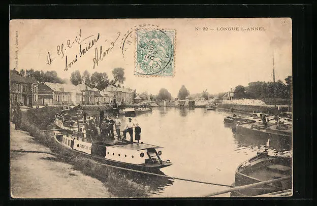 CPA Longueil-Annel, vue générale 1907