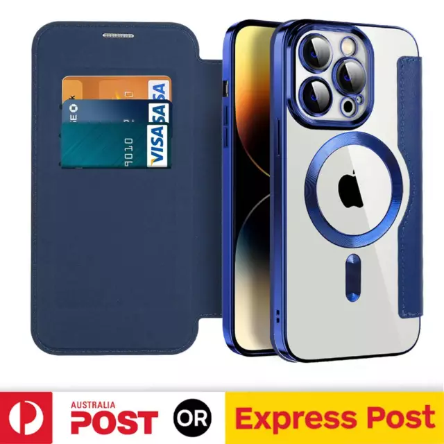 Fr iPhone 15 14 13 12 11 Pro Max Shockproof Case Magnetic Slim Wallet Card Cover