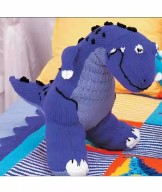 T rex dinosaur toy knitting pattern DK