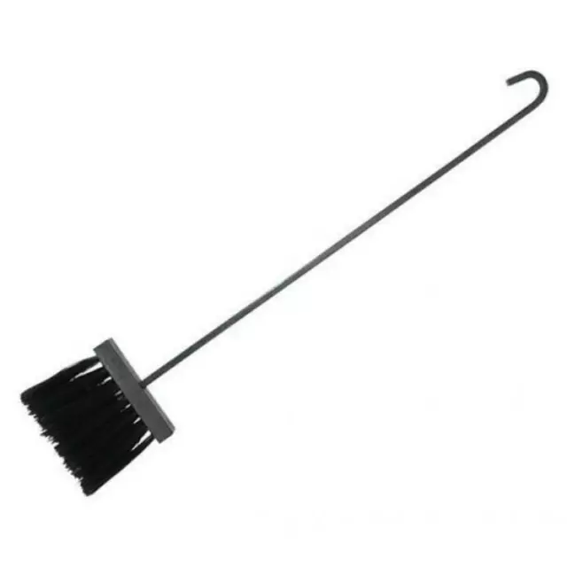 Scopetta scopino per pulizia cenere camino in ferro battuto 55 cm con gancio