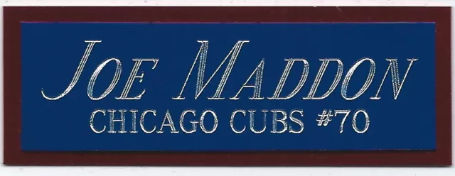 JOE MADDON CUBS NAMEPLATE FOR AUTOGRAPHED Signed Baseball Display CUBE CASE