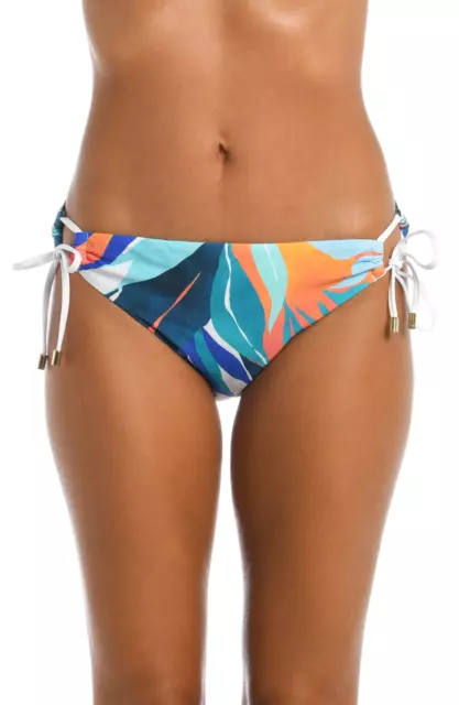 La Blanca Coastal Palms Side Tie Hipster Bathing Suit Bikini Bottom size 8