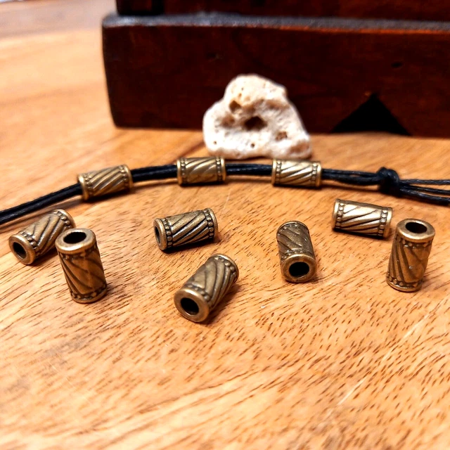 10 Bartperlen Wikingerperlen Haar Perlen Rasta Perlen antik Bronze Farbe (1)