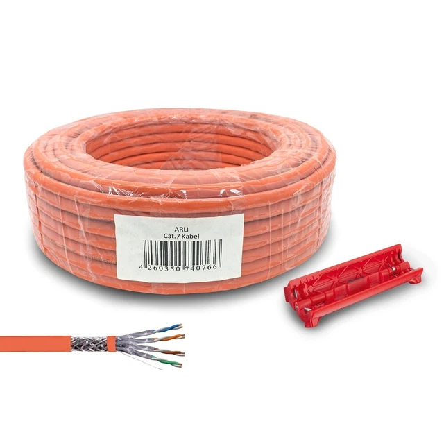 50m Cat7 Netzwerkkabel Verlegekabel Cat 7 Kabel Halogenfrei Installationskabel