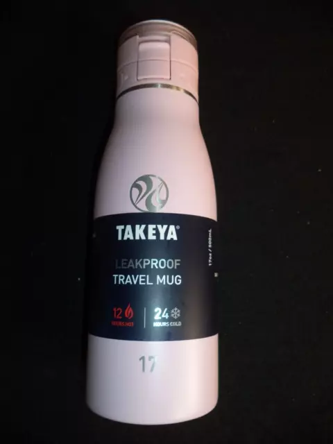 Takeya 17oz Insulated Stainless Steel Travel Mug with Flip-Lock Spout Lid- Blush