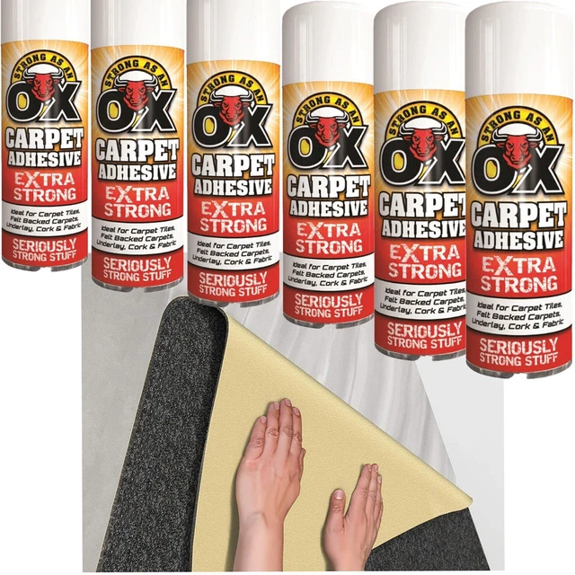 6 x tessuto spray tappeto colla adesiva resistente pelle schiuma piastrelle artigianato 500 ml