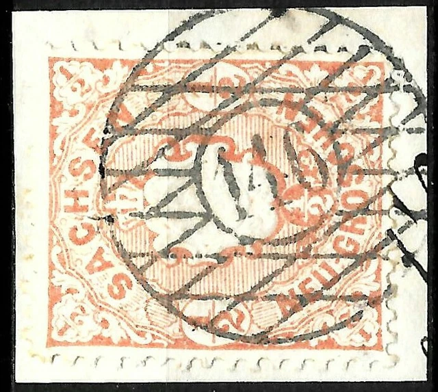 Sachsen Nummernstempel ~ N146 Grosshartmannsdorf ~ MiNr. 15 ~ 1/2 Ngr.