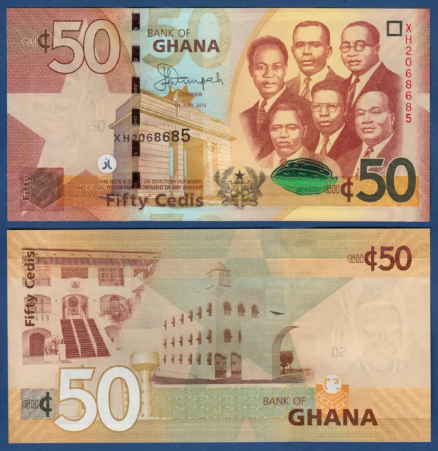 GHANA 50 Cedis 2014 UNC  P.42 b