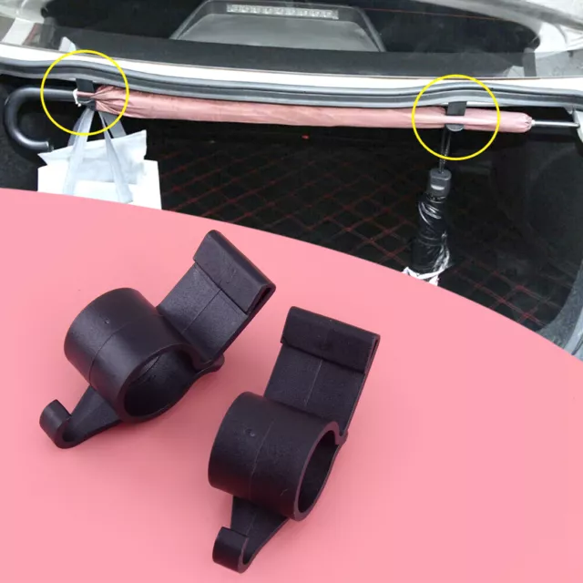 2x Auto Car Umbrella Clip Storage Hook Car Trunk Hanger Bag Holder Fixing Frame