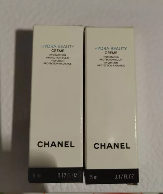 CHANEL HYDRA BEAUTY CREME 5 ml 0.17 OZ X 2 = 10 ml - ORIGINAL WITH BOX & NEW