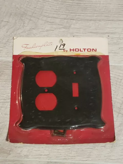 Vintage Switch Plate Cover Faux Embossed Cast Iron Fashionplate By Holton