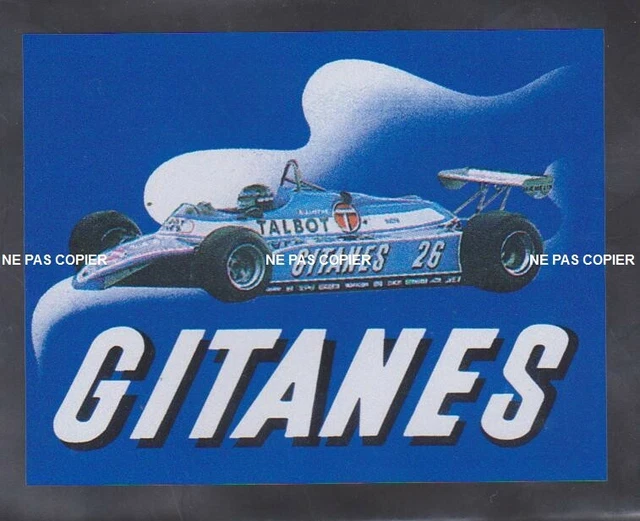Autocollant / Sticker Formule 1 Ligier Gitanes – Vintage – Neuf