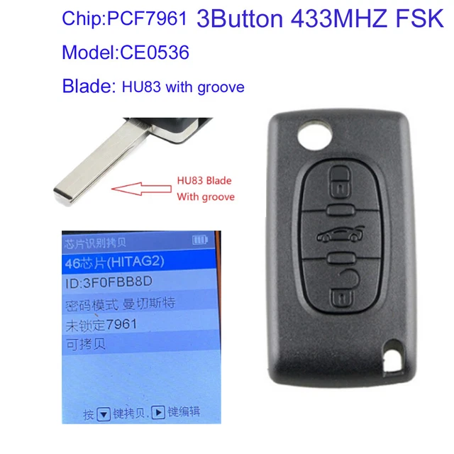 Cl&eacute; G&eacute;n&eacute;rique Vierge CE0536 FSK VA2 Peugeot Citroen PArtner ET