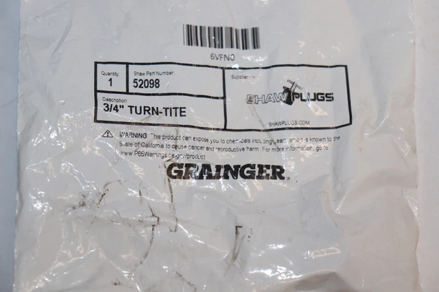 Grainger Approved Mechanical Expansion Plug T-Handle 3/4" 52098