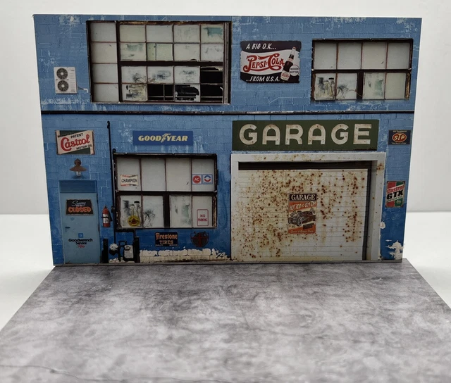 1/64 SCALE DIORAMA Backdrop Display Garage Scene Hot Wheels Diecast