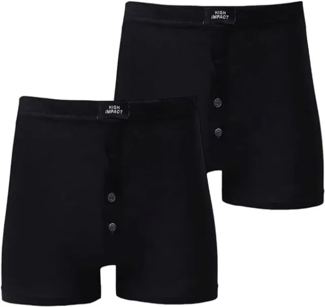 Pack of 3 Black Mens Boxer Shorts Trunks Comfort Fit Button Fly Boxers Underwear