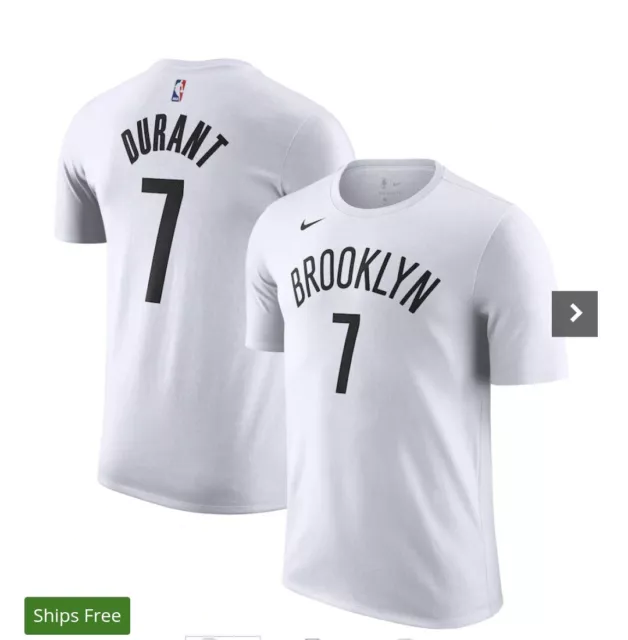 T-Shirt Brooklyn Nets Nike Icon Name & Nummer - Kevin Durant - weiß - Herren