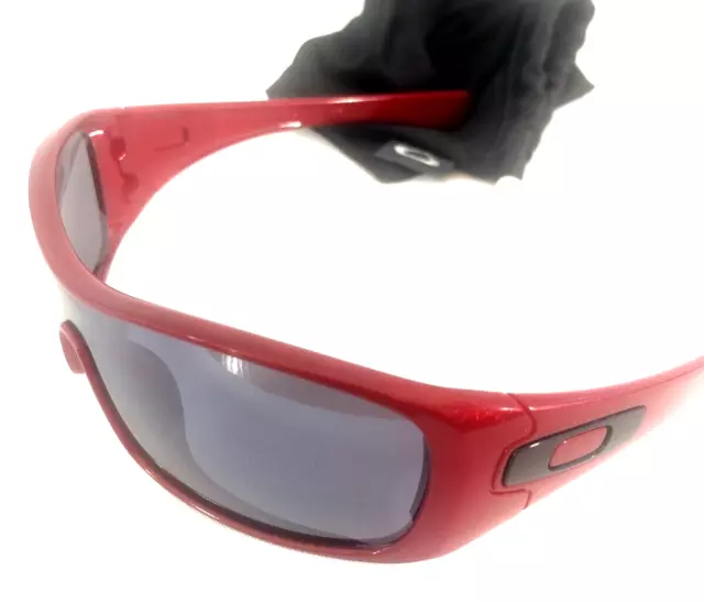 RARE OAKLEY ANTIX SUNGLASSES Metallic Red Frames w/  Black Icons & Black Lens