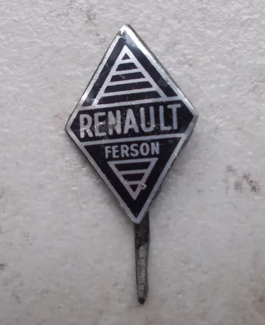 Badge Vintage Pins Auto Voiture RENAULT Ferson France ancien 1960s black #15