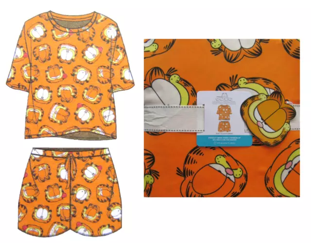 Ladies GARFIELD Soft Touch Pyjamas Women 18/20 T-Shirt & Shorts PJs Primark