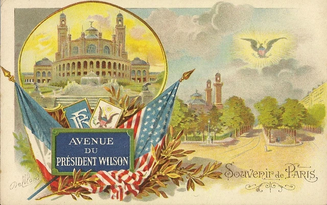 Paris Avenue Du President Wilson Souvenir Postcard - Delblond
