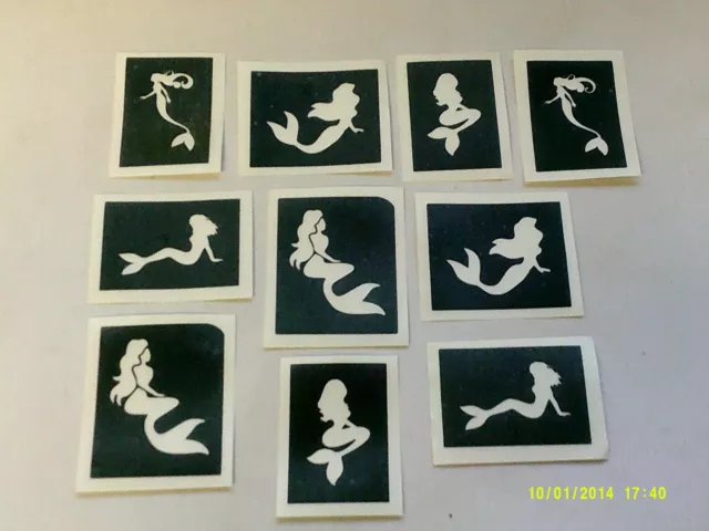 20 - 100 pochoirs sirène thème (mixte) pour la gravure sur verre cadeau de hobby