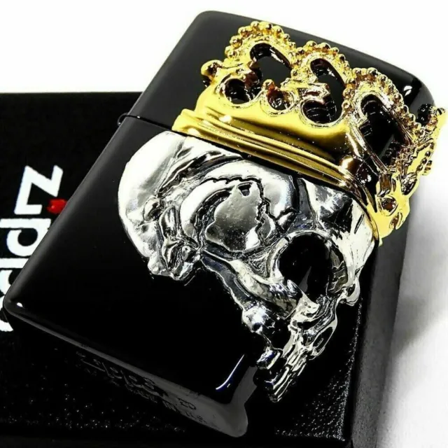 Zippo Skull King Gold Crown Titanium Black Silver designed by Takao Yamashita