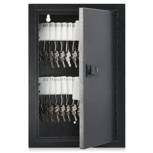 Key Cabinet with Combination Lock 40 Key HooksKey Storage Box Wall Mount S