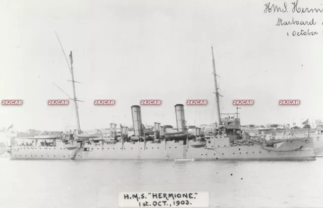 Royal Navy Photograph. HMS "Hermione" Protected Cruiser. WW1. Fine! 1903