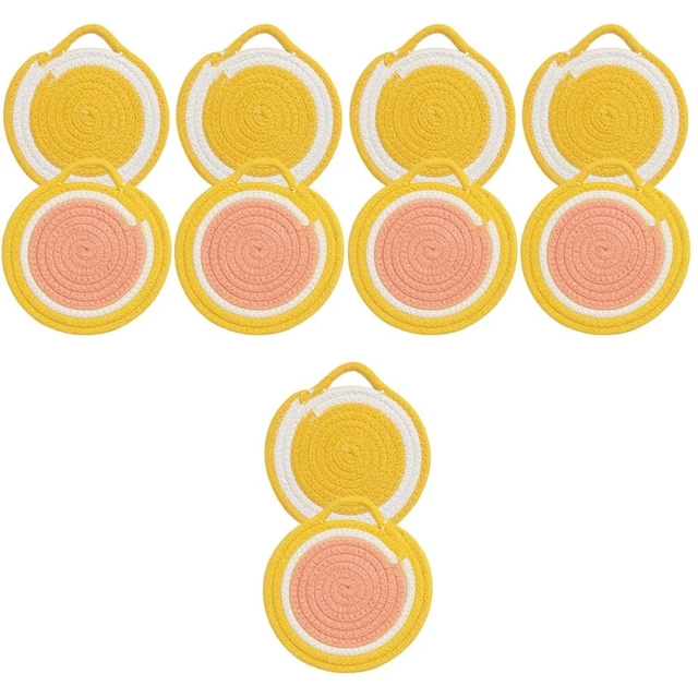 10 piezas Beber Tabletop Protección Tejida a mano Tejera Estera Para Oficina Hogar Tabletop
