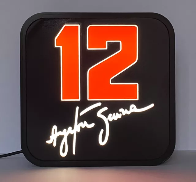 Ayrton Senna Signature - USB Powered LED  Illuminated Sign - Formula 1