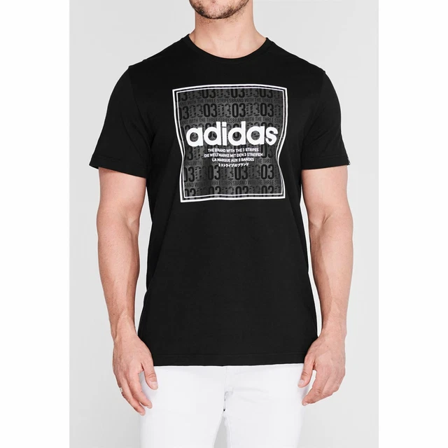 T SHIRT MAGLIETTA Adidas Box Linear uomo ragazzo cotone manica