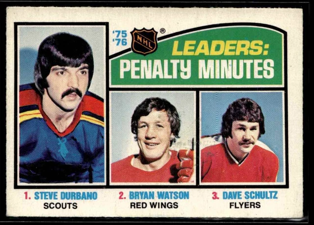 1976-77 O-Pee-Chee Steve Durbano/Bryan Watson/Dave Schultz #4 H5R2A