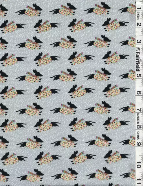 Christmas Gray Dachshund Through the Snow by Camelot Fabrics bty