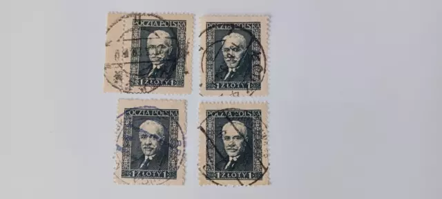 Briefmarken Poczta Polska 1920 Pilsudski 4x  Zl gestempelt 19.6.23