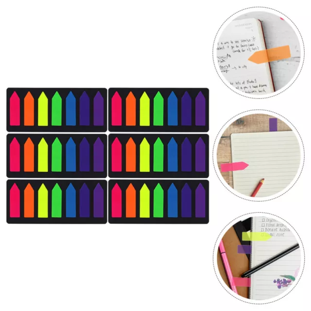 6 Fluorescent Tabs for Bookmarks and Files