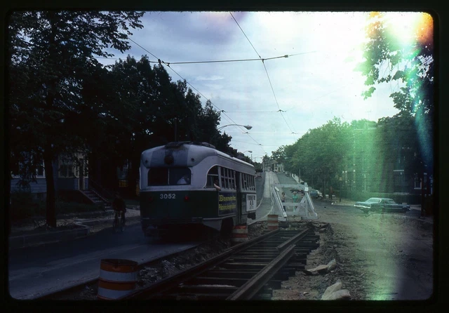 Trolley Slide - Boston MBTA #3052 PCC Streetcar 1979 S. Hunting Avenue Street