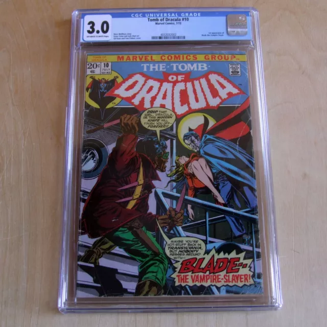 Tomb of Dracula 10 CGC 3.0 (Marvel Comics, 1973) key, first appearance of Blade