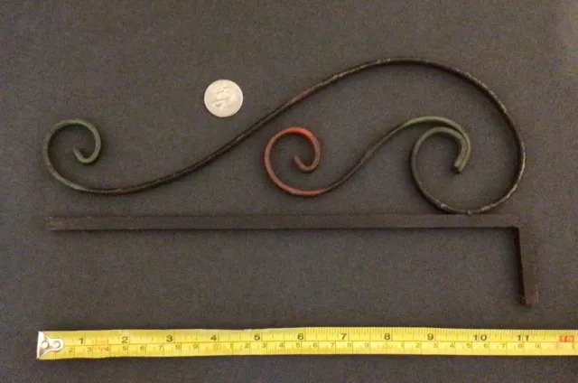 1 VINTAGE WROUGHT IRON SWING ARM CURTAIN RODS, Scroll Design