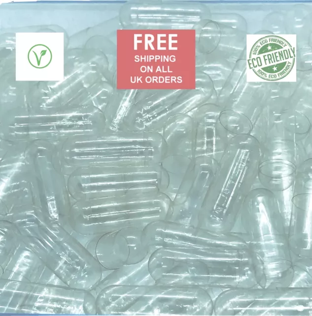 100 capsule vegane Pullulan trasparenti vuote taglia 1# eco-compatibili miglior prezzo su eBay