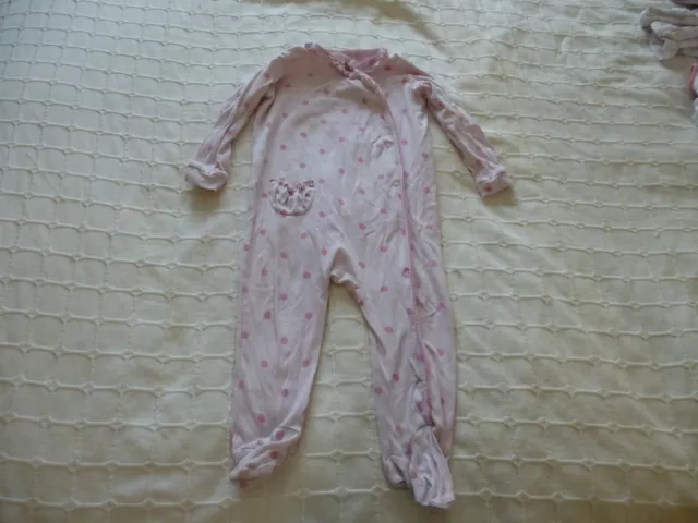 Next Baby Girls Pink Spotty All In One Sleepsuit  Babygrow Age 18-24 Months GUC!