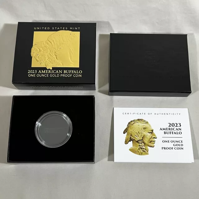 2023 W American Buffalo Gold 1 oz Proof OGP Box Capsule COA & Sleeve  - No Coin