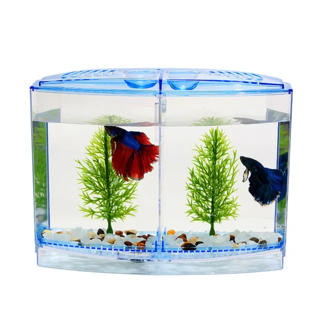 Fighting Betta Fish Tank Kit Aquarium 2-Compartment Fish Tank